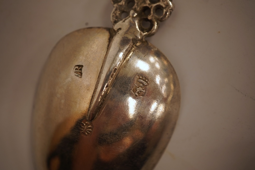 A small quantity of assorted mainly 19th century and later small flatware including teaspoons, coffee spoons and condiment spoons, various dates and makers, a Dutch? white metal spoon and a Victorian silver christening t